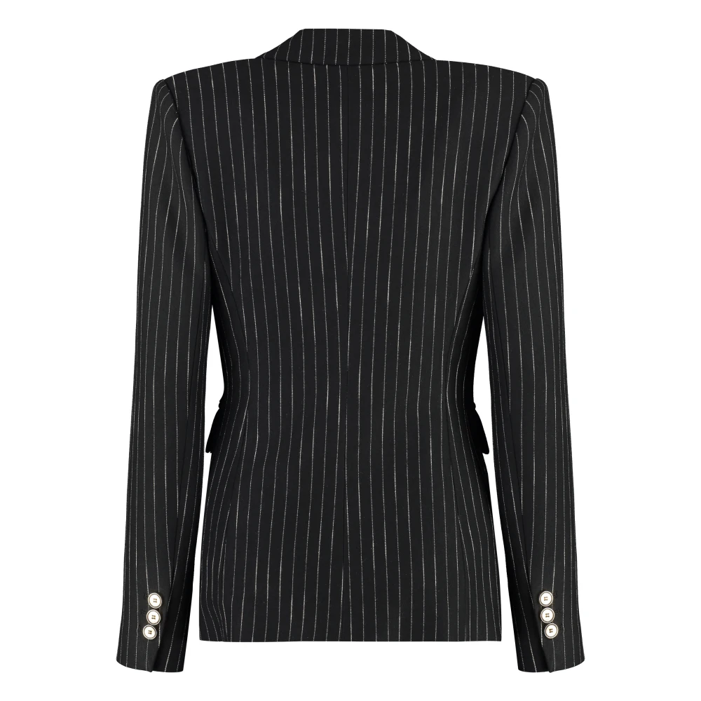 pinko Pin-striped Single-breasted Jas Black Dames