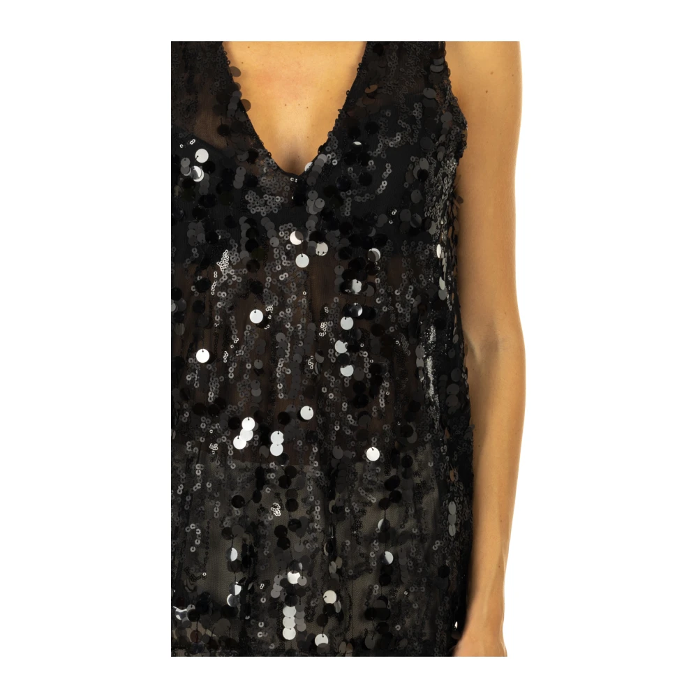Alpha Studio Zwarte trui met V-hals Black Dames