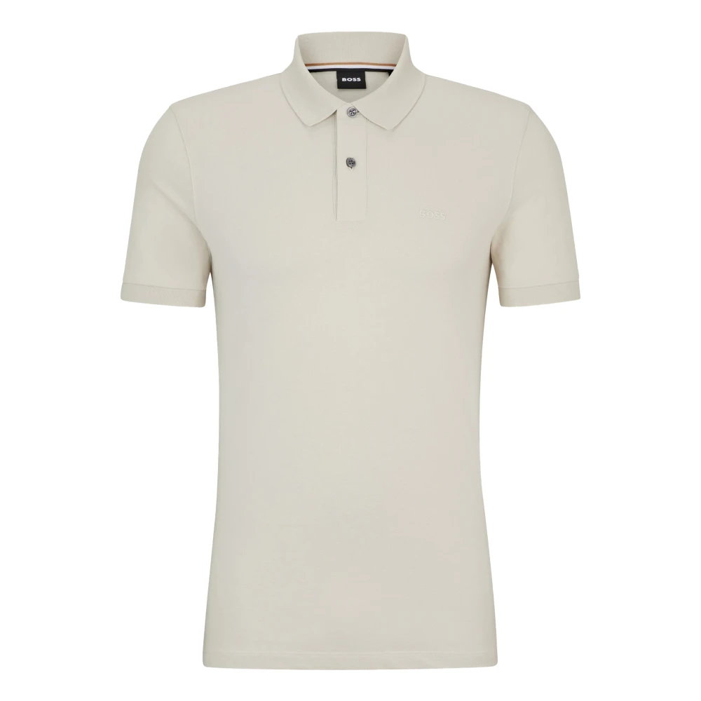 Boss Pique Polo Shirt Gray Heren