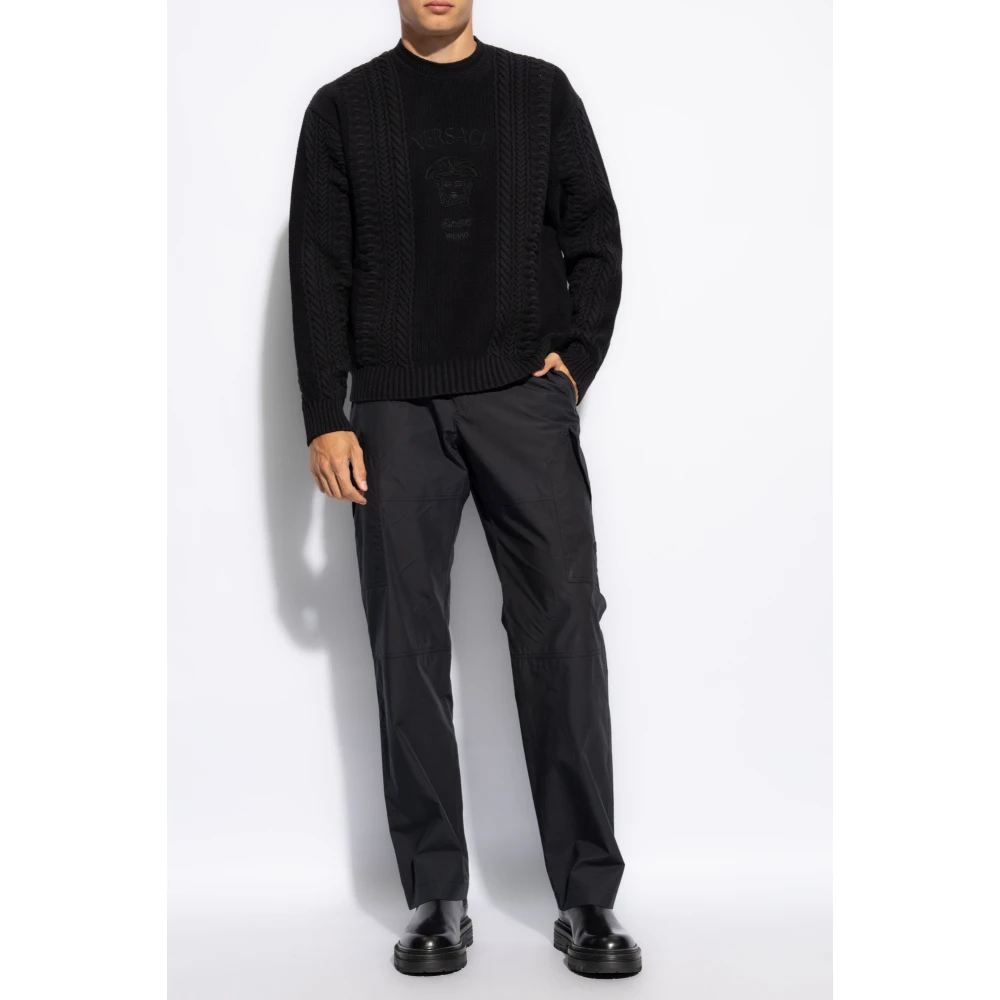 Versace Wollen trui Black Heren