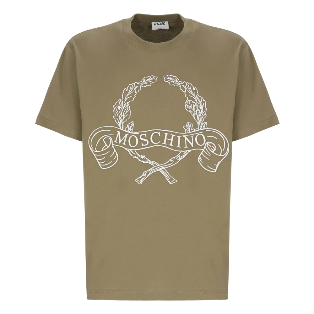 Moschino Homme Vert Tops, Taille: S T-Shirt Avec Broderie Logo