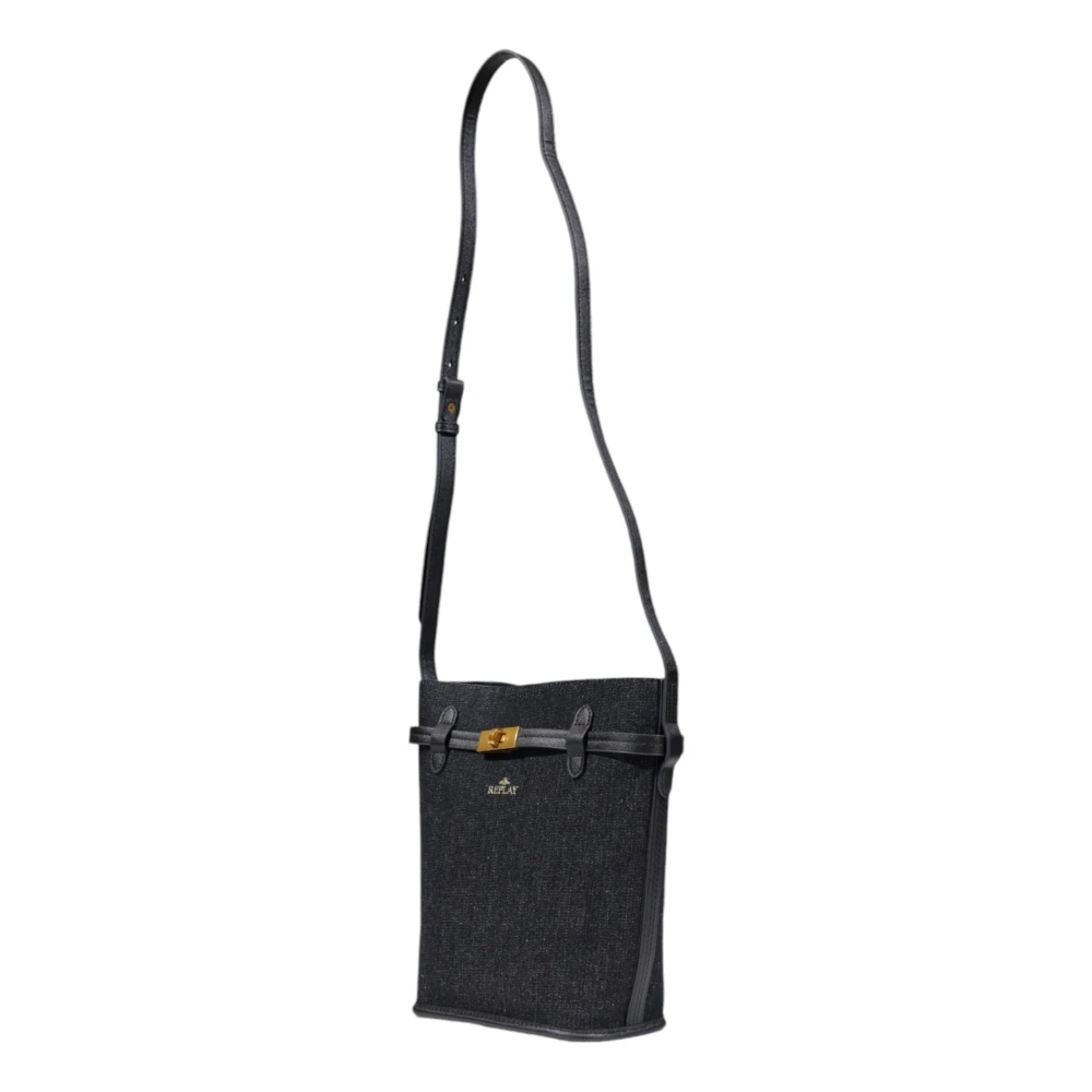 Replay Schoudertas met knoopsluiting Black Dames