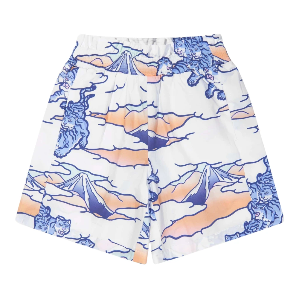 Kenzo Girls White Shorts, 4 Y, Tiger Print Shorts