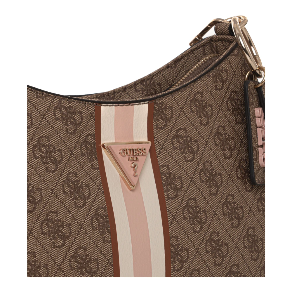 Guess Stijlvolle schoudertas met logodetail Beige Dames