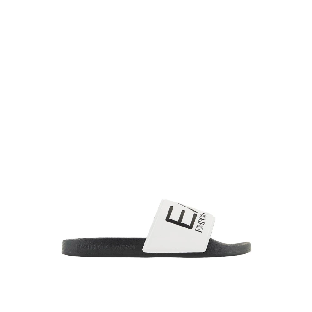 Emporio Armani Ea7 Homme Blanc Chaussures, Taille: 46 Eu Sandales Hes Décontractées En Synthétique Avec Semelle En Caoutchouc