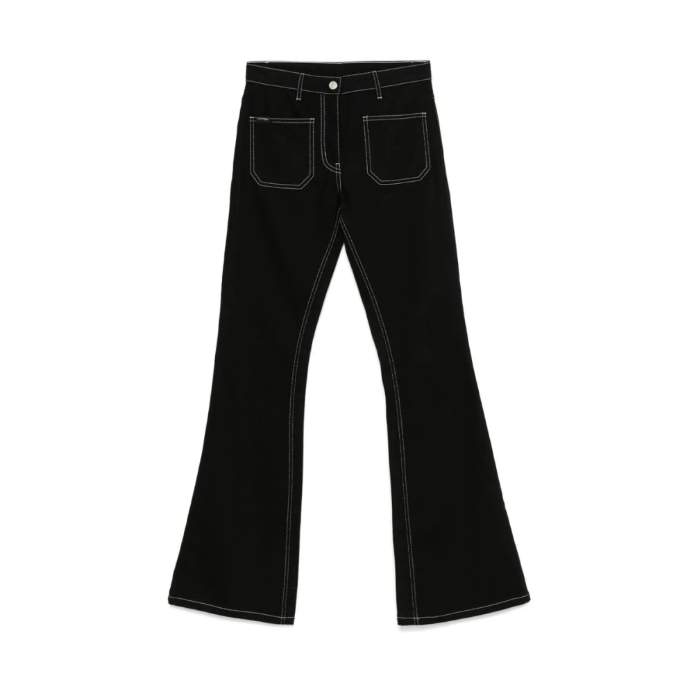 Courrèges Zwarte Bootcut Katoenen Jeans Black Dames