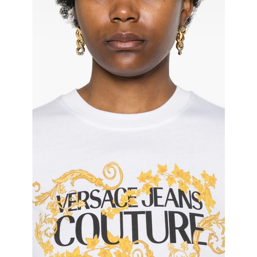 Versace Jeans Couture Witte T-shirts & Polo's voor vrouwen White Dames