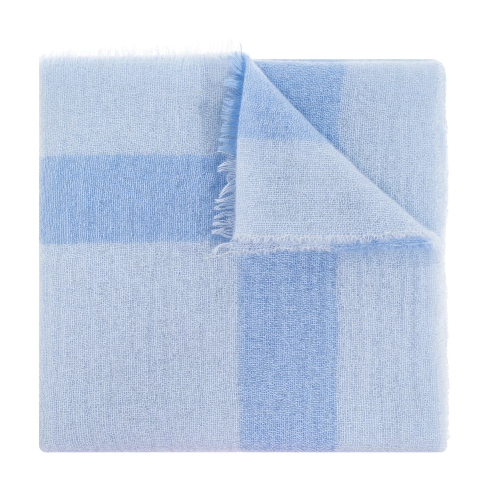 Moschino Kasjmier sjaal met logo Blue Unisex