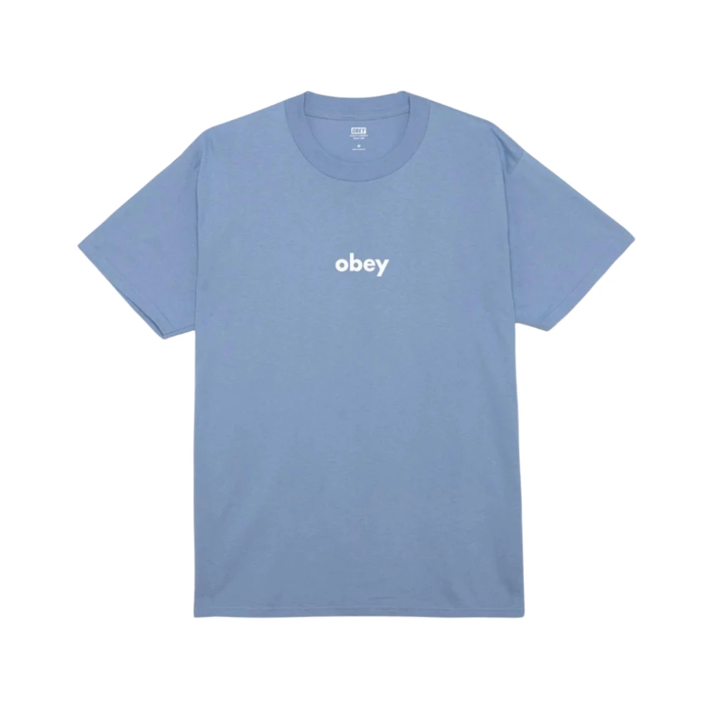 Obey Logo T-shirt Casual Stijl Blue Heren