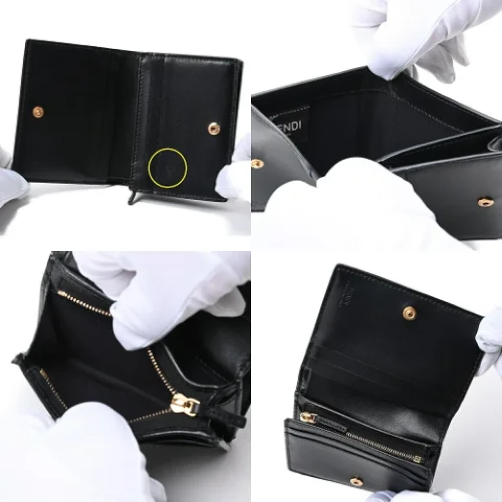 Fendi Vintage Pre-owned Leather wallets Black Dames