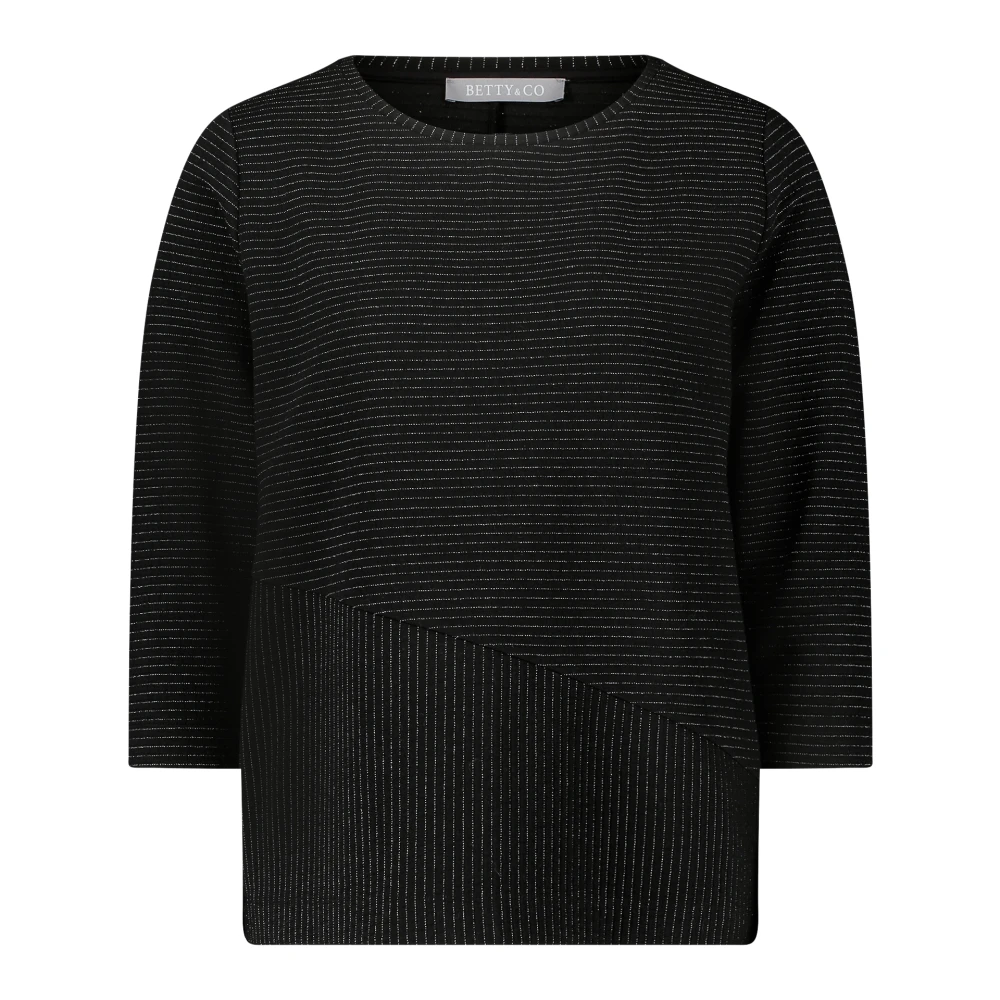 Betty & Co Sweatshirt met Lurexdraad Black Dames