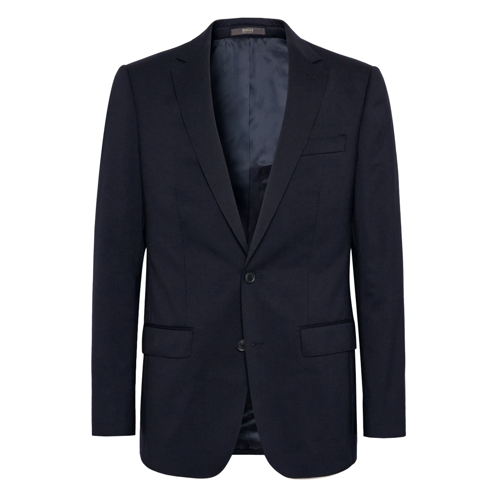 Boggi Milano Mannelijk Blauw Jassen Heren, 3XL, Wol, Stretch Wool Blazer