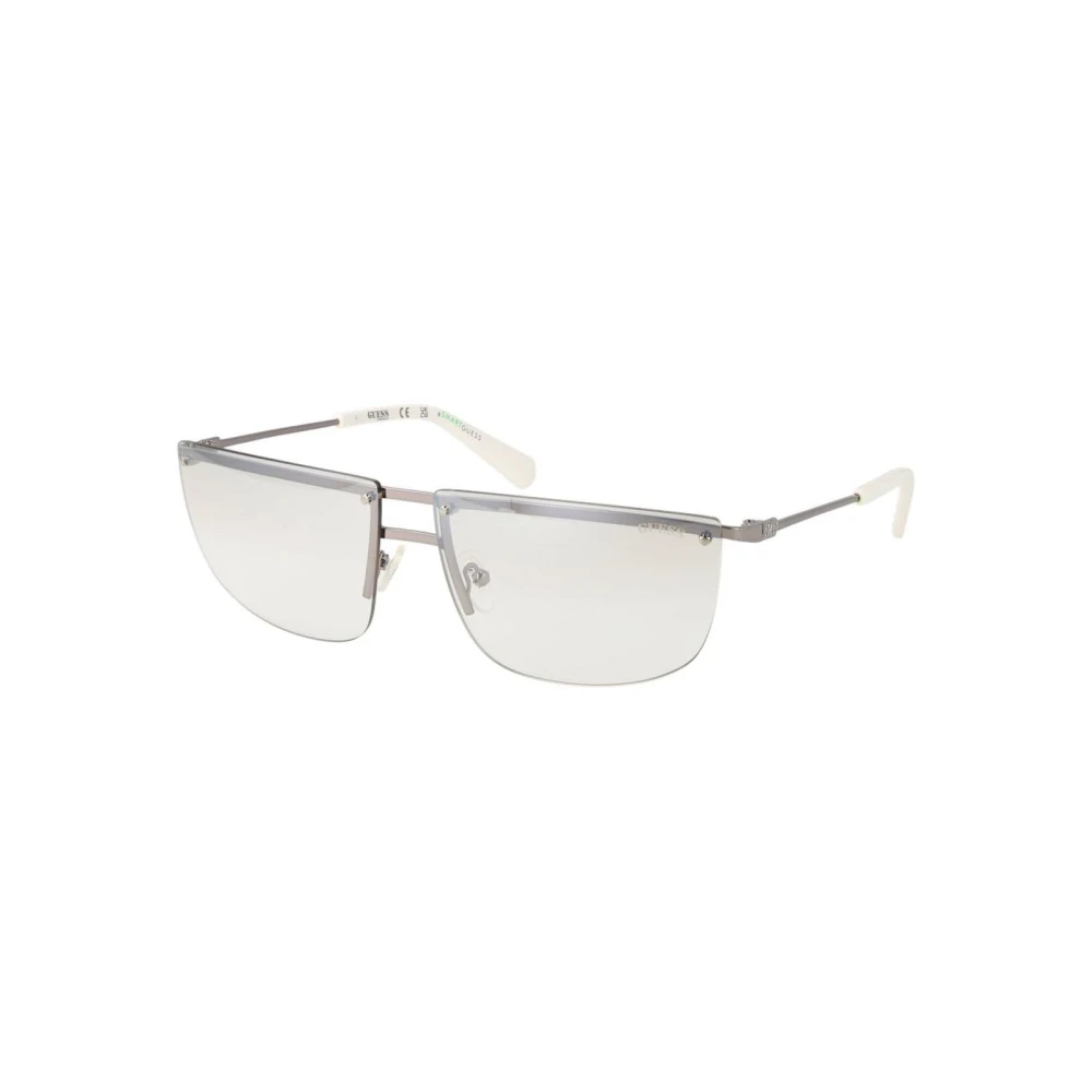 Guess Unisex Gray Gradient Mirrored Browline Sunglasses