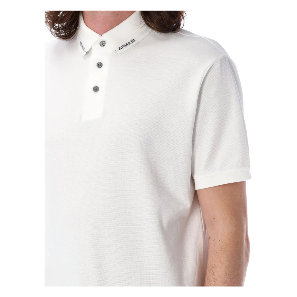 Emporio Armani Klassiek Poloshirt voor Mannen White Heren