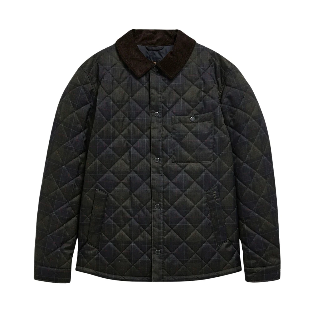 Barbour Tartan Quilted Jacket, Navy, Size S, Men - Image 2