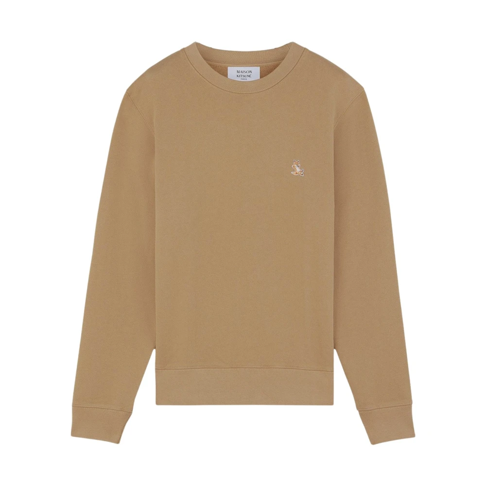 Maison Kitsuné Vos Katoenen Sweatshirt Beige Heren