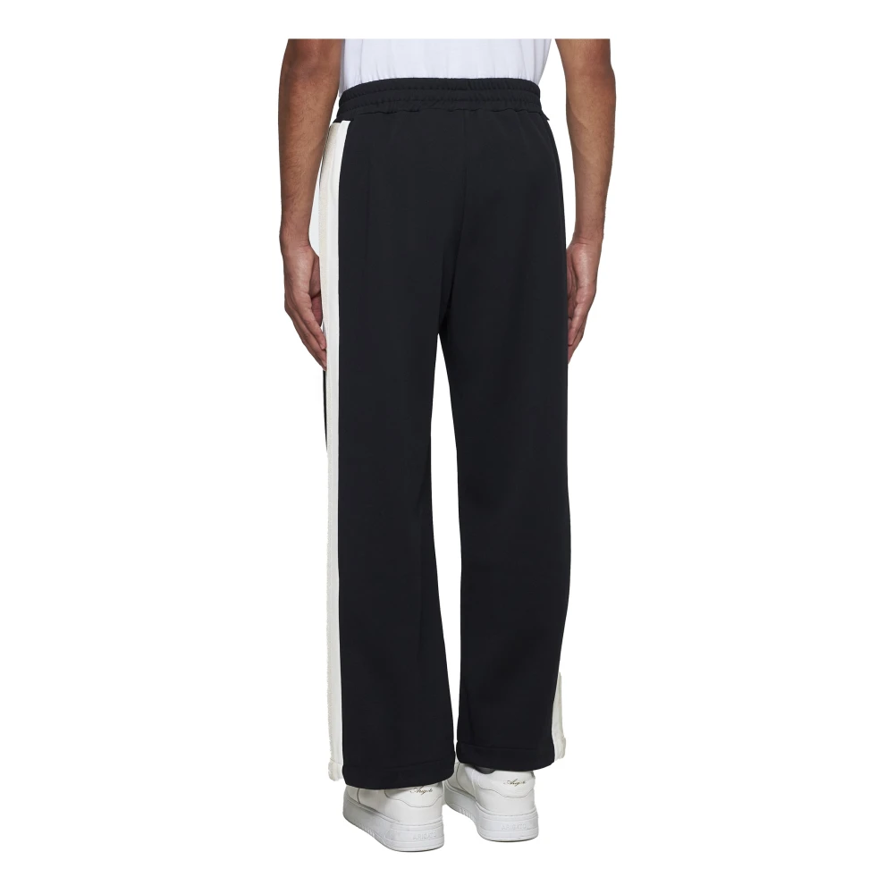 Palm Angels Zwarte Track Pants met Zijstrepen Black Heren