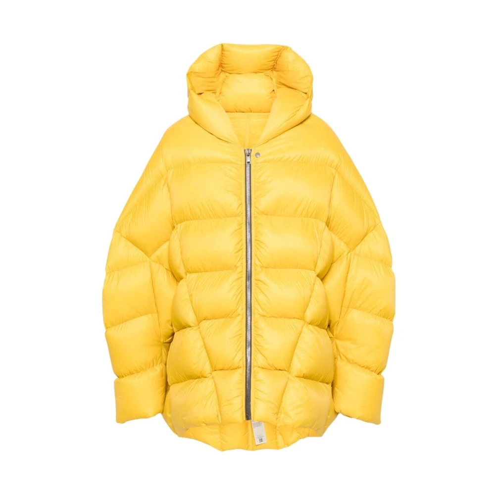 Rick Owens Gele Gewatteerde Donsjas van Gans Yellow Heren