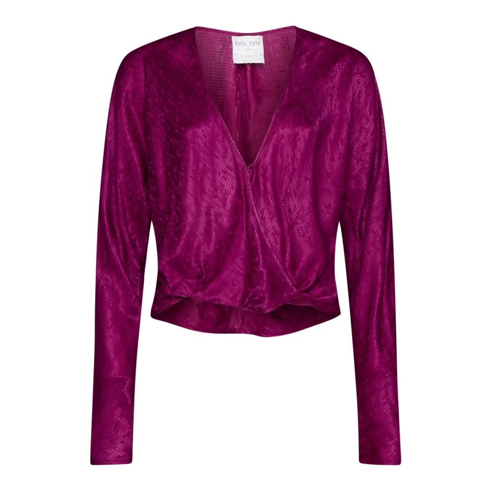 Forte Elegante Zijden Top Pink Dames