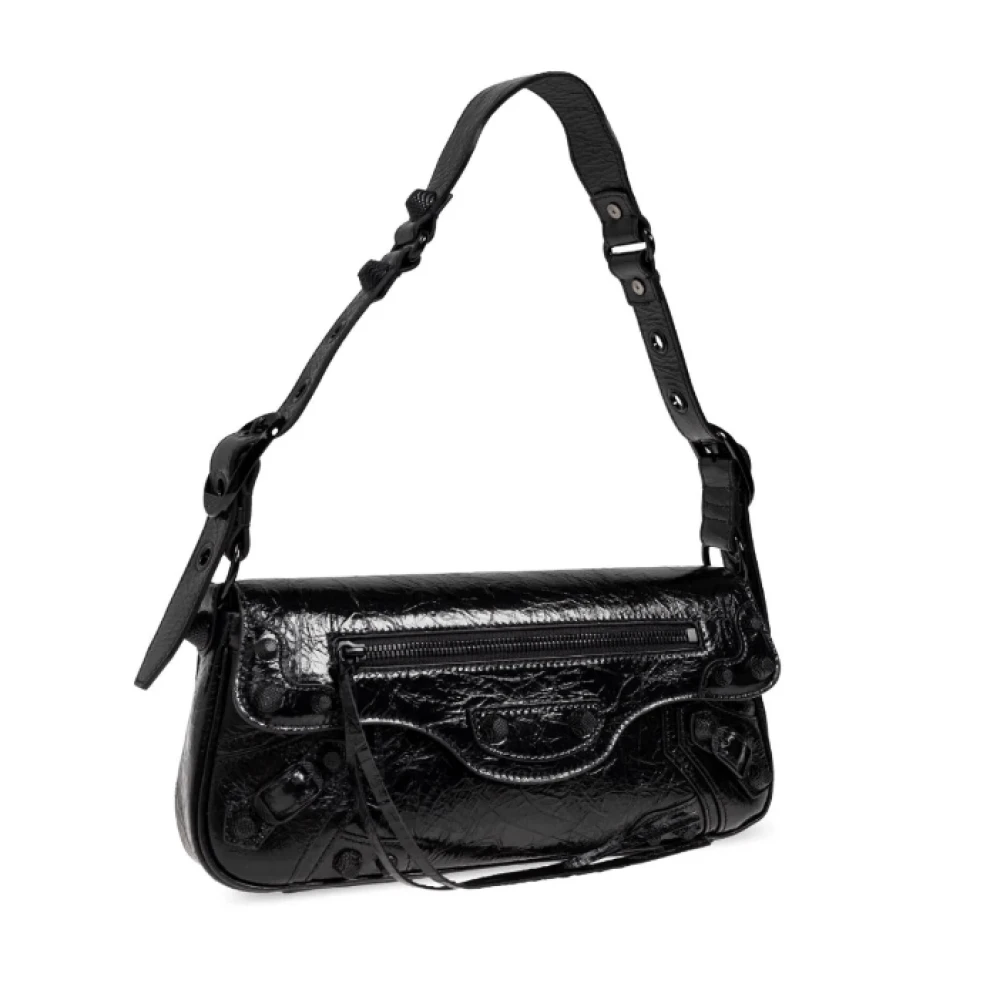 Balenciaga Zwarte Lamsschouder Tas met Stud Detailing Black Dames