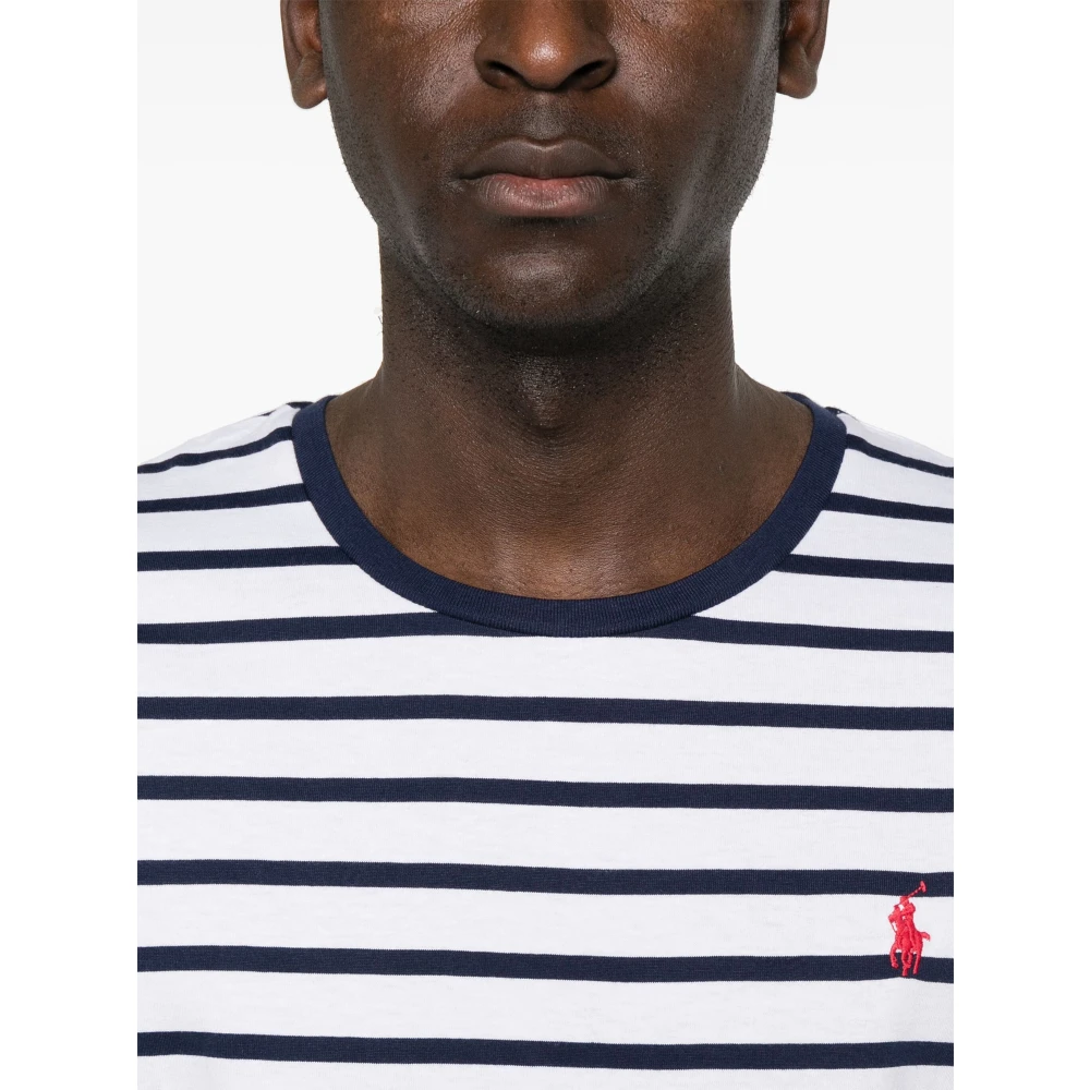 Polo Ralph Lauren Geborduurde Slim Fit Katoenen T-shirt Blue Heren