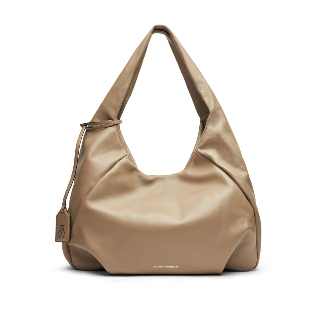 Stuart Weitzman Nonchalante Hobo Tas met Brede Handvat Beige Dames