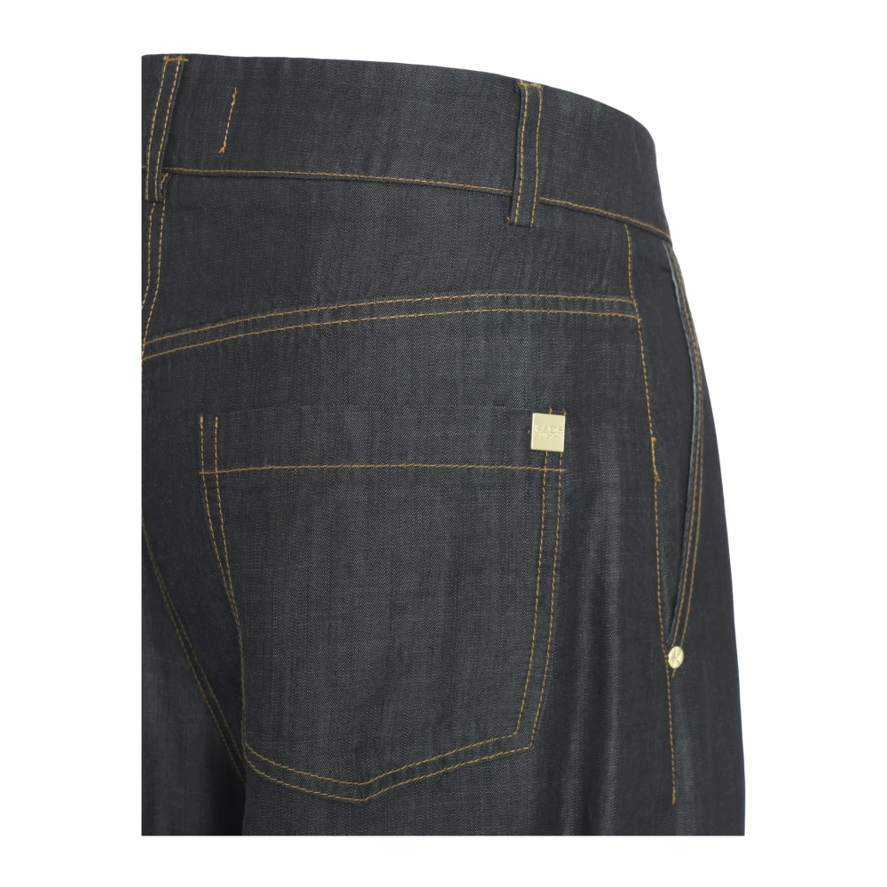 Kaos Zwarte Wijde Broek met Metalen Details Black Dames