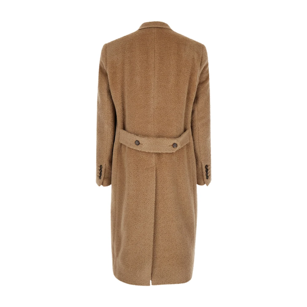 Dolce & Gabbana Beige Dubbelborstige Lama Jas Beige Heren