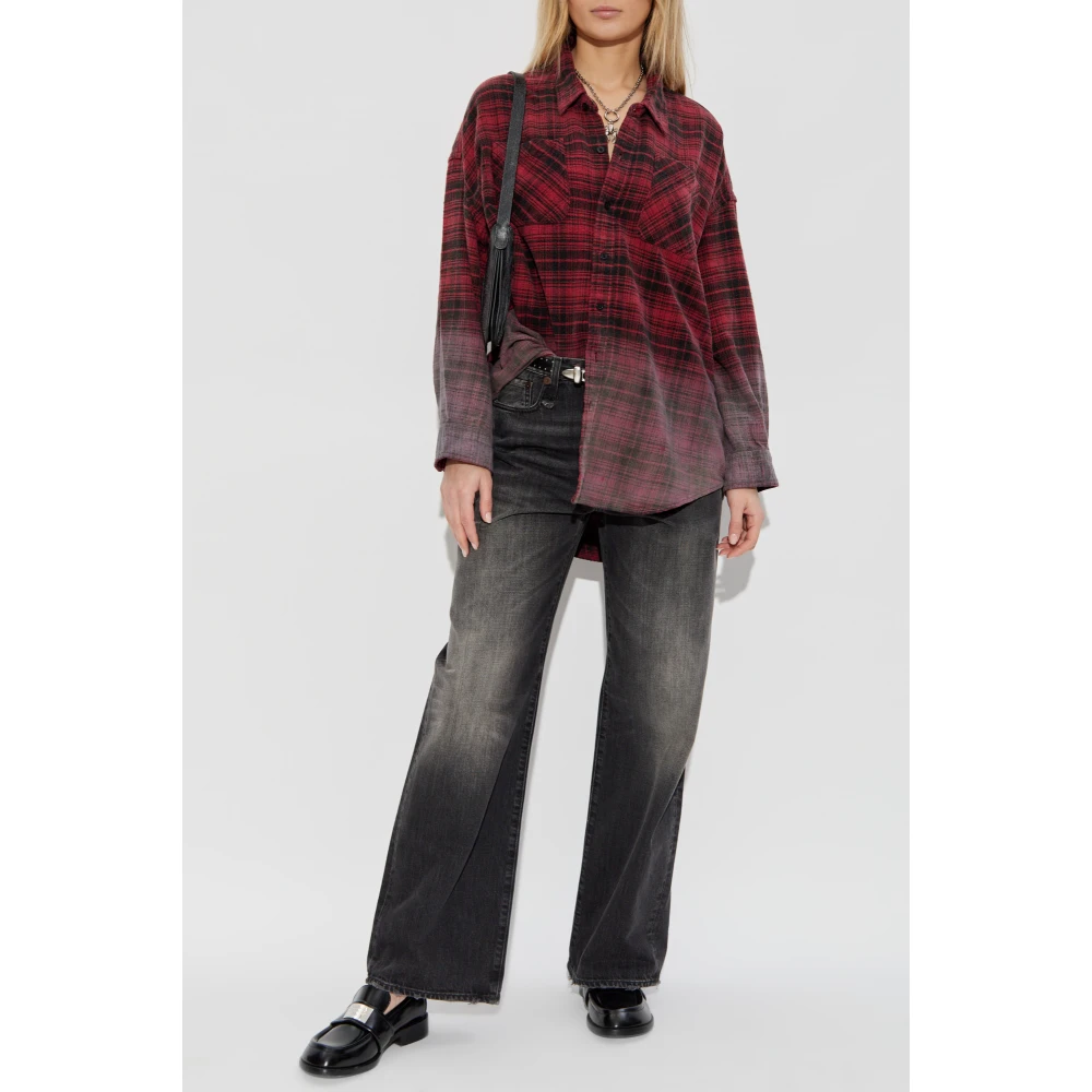 R13 Shirt met Vintage Effect Red Dames