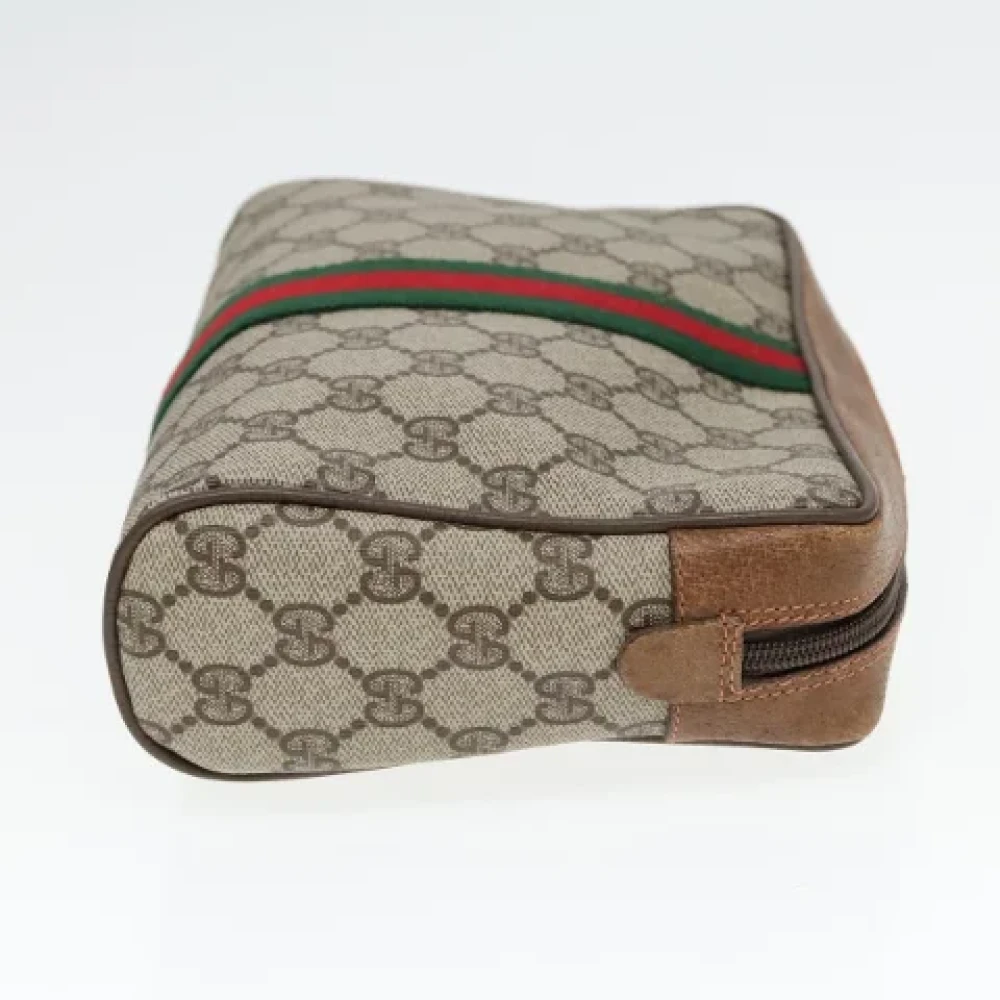 Gucci Vintage Pre-owned Leather clutches Beige Dames