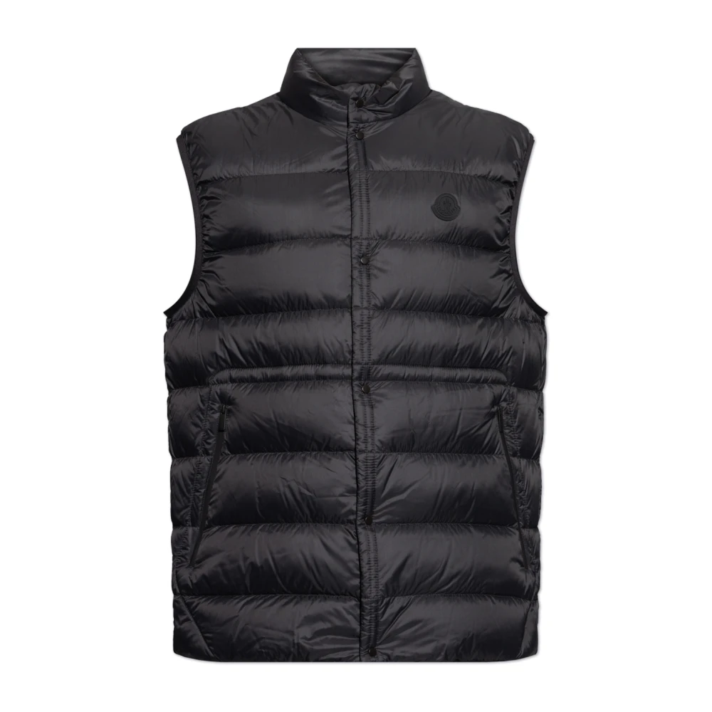 Moncler Black Waistcoats, Male, S, Down Vest Plaret