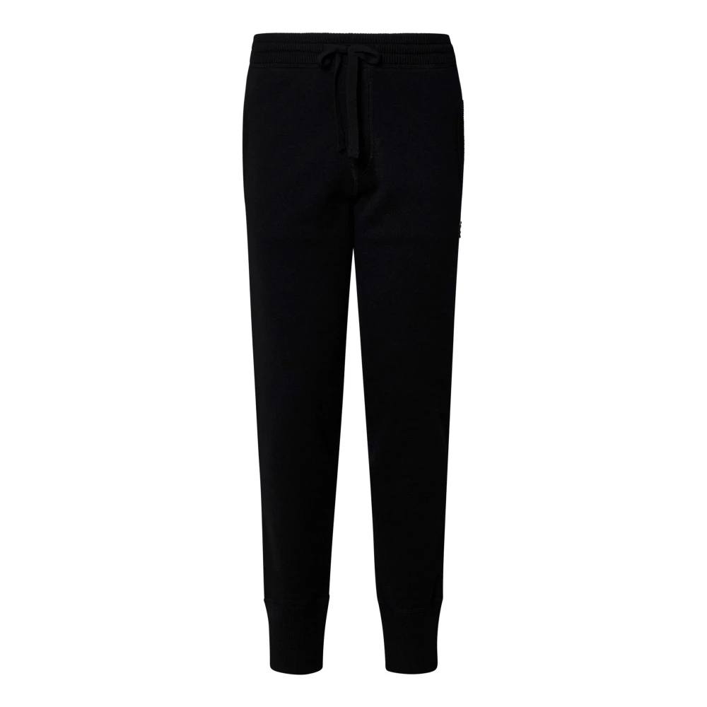 Dolce & Gabbana Men's Black Sweatpants, S, Ribbed Wool Cashmere Trousers