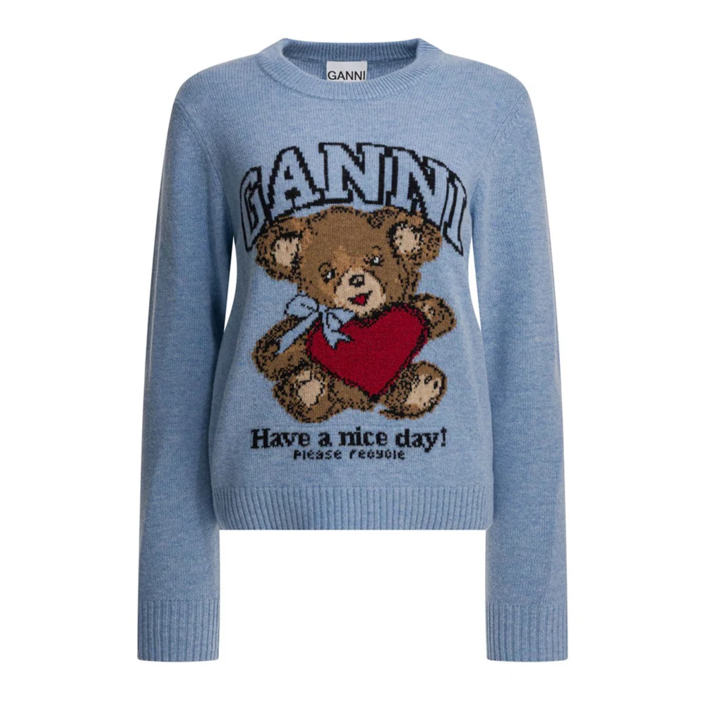 Ganni Mujer Azul - Prendas De Punto De Cuello Redondo - Knitwear - S