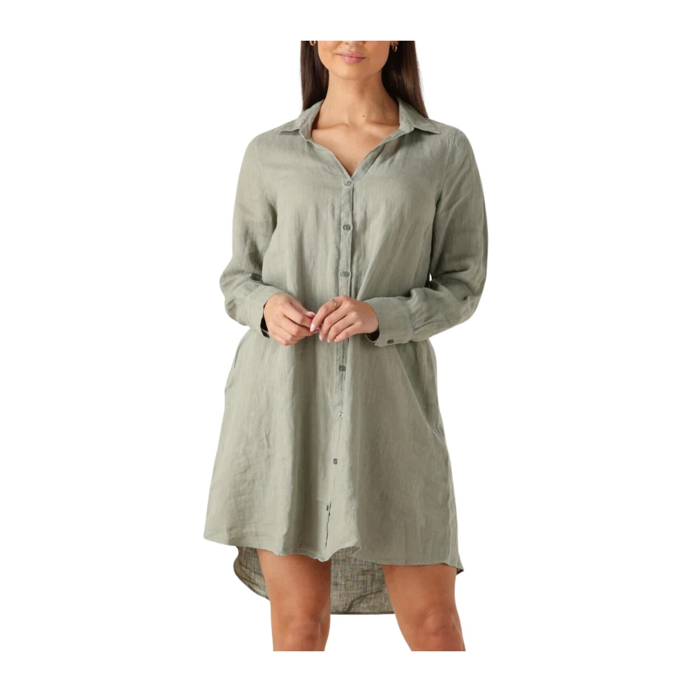 MOS MOSH Chique Khaki Linnen Jurk Green Dames