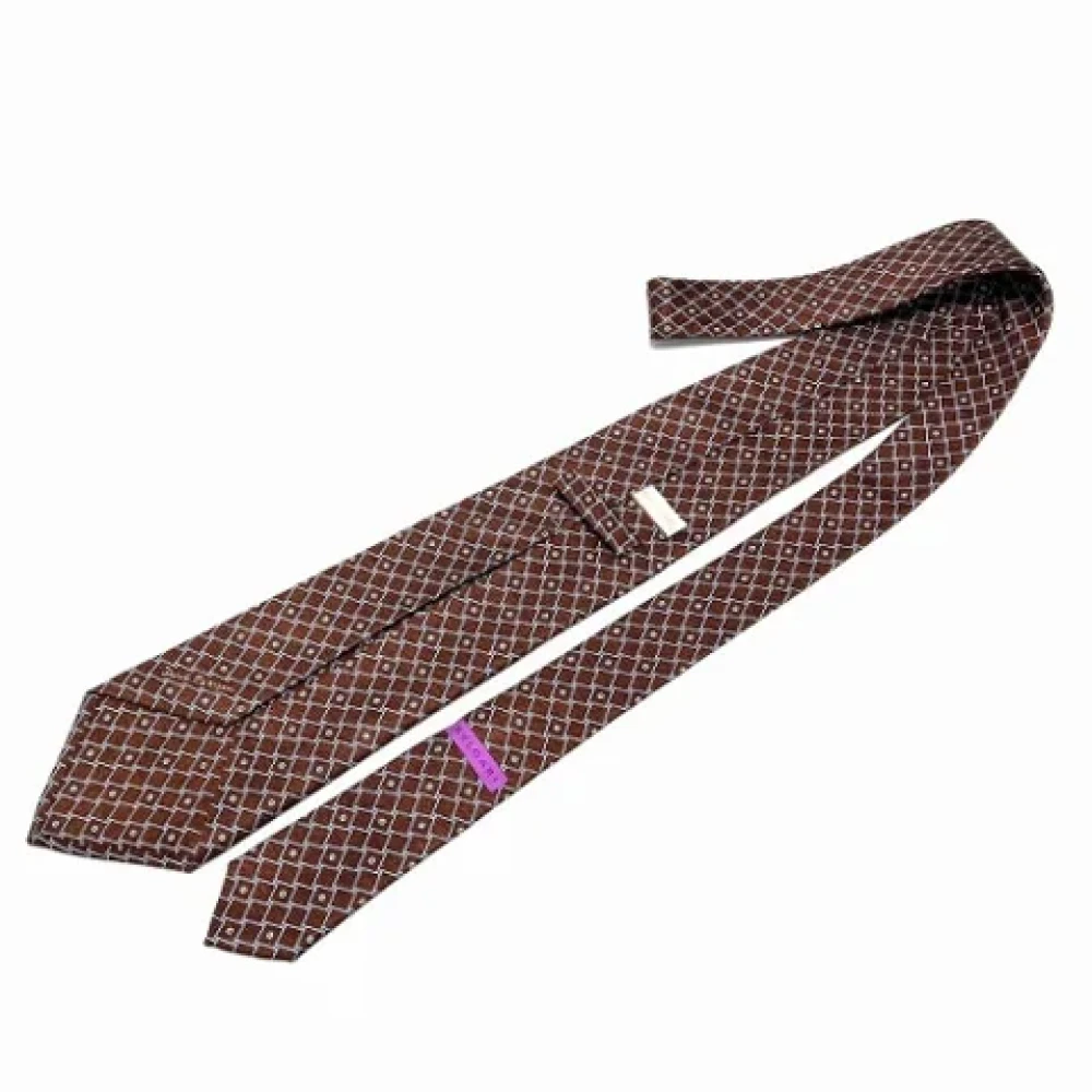Bvlgari Vintage Pre-owned Silk home-office Brown Heren
