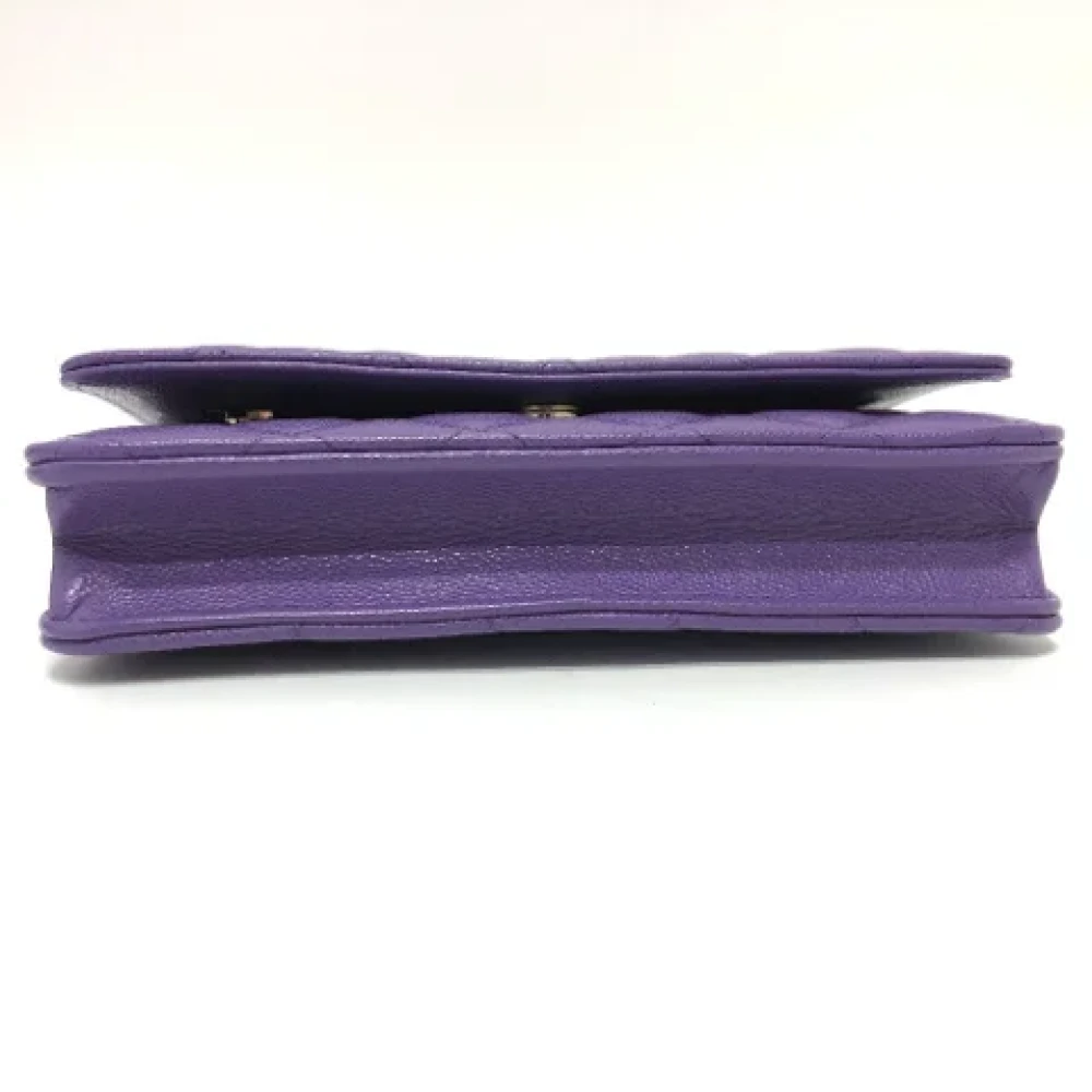 Chanel Vintage Pre-owned Leather chanel-bags Purple Dames
