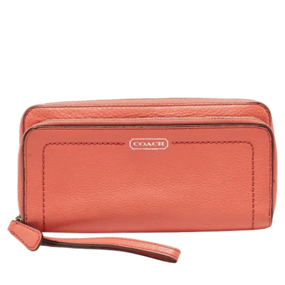 Coach Pre-owned Leather wallets Orange Dames