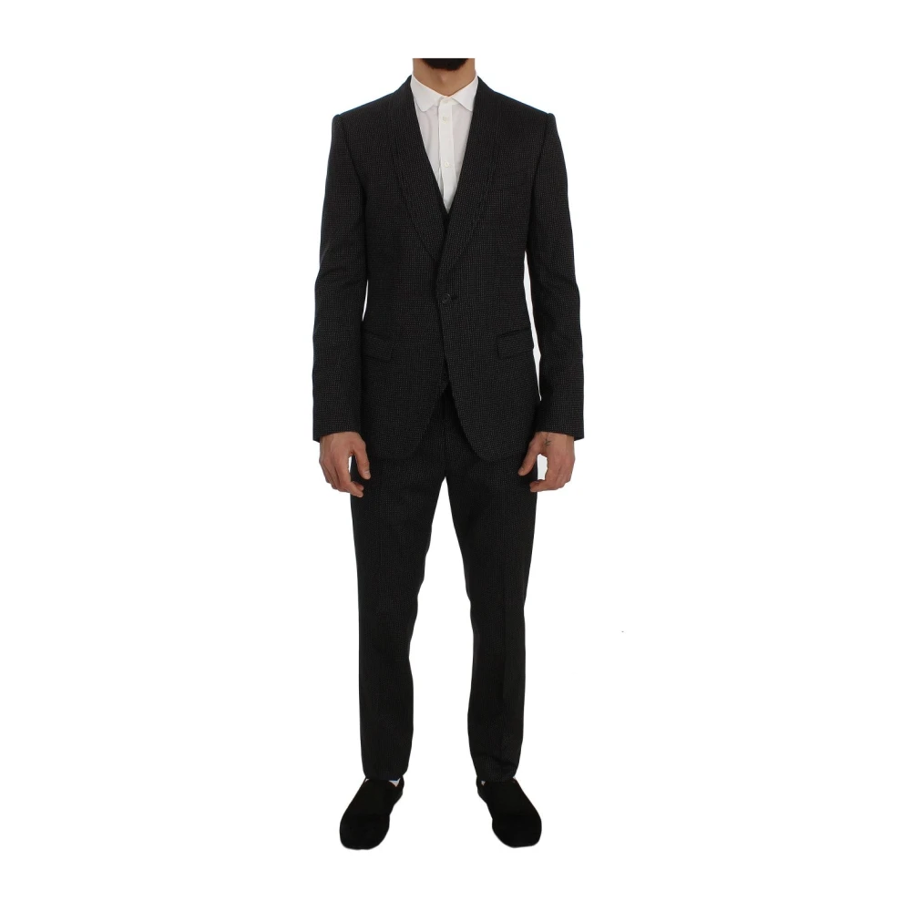 Dolce & Gabbana Men's Gray Wool Silk Stretch Slim Fit Suit