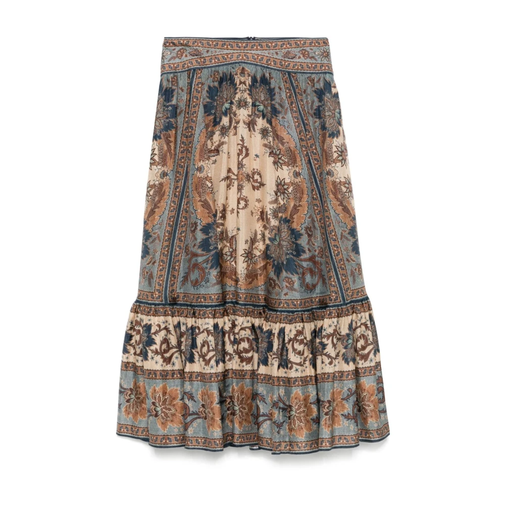 Zimmermann Women's Multicolor Blue Silk Skirt Elegant Occasions - Midi Skirts - S - Skirts