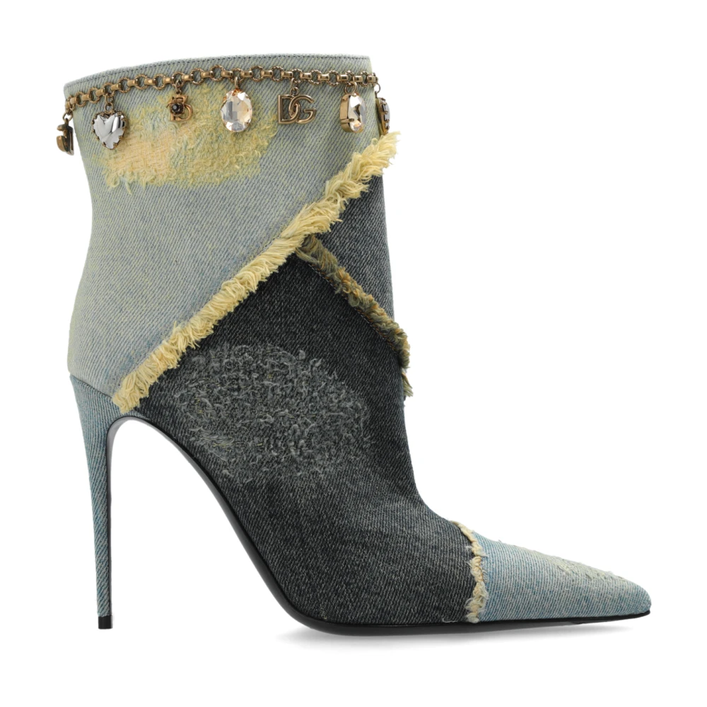 Dolce & Gabbana Femme Bleu - Bottines En Denim À Talons - Chaussures - Taille: 36 Eu