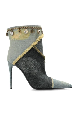 Denim ankelboots med klackar