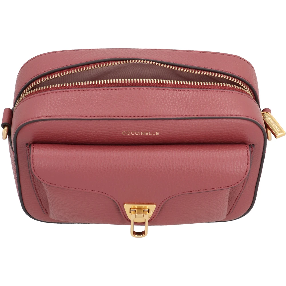 Coccinelle Korrelig Leren Crossbody Tas met Klep Pink Dames