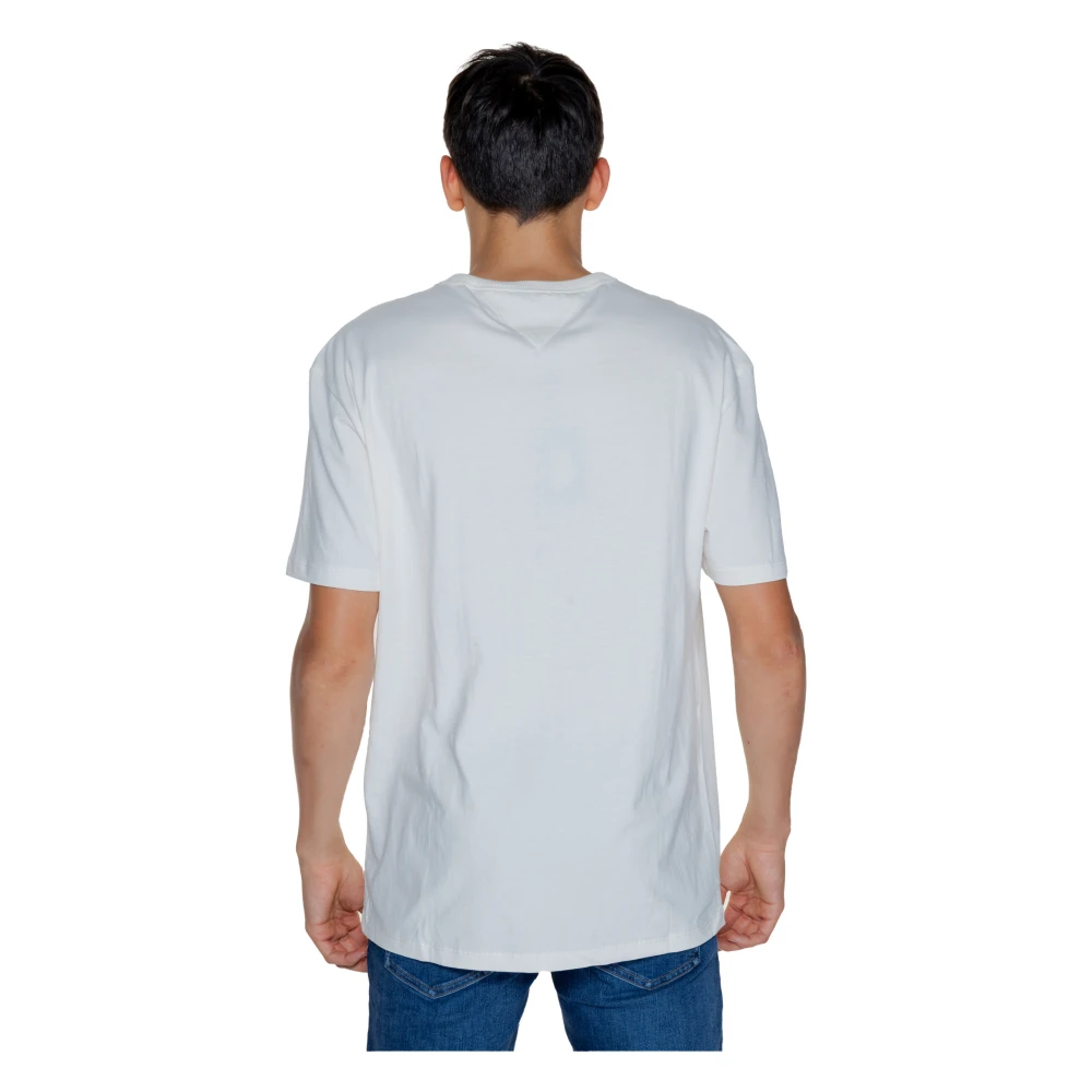 Tommy Jeans Badge Tee Herfst Winter Collectie Katoen White Heren