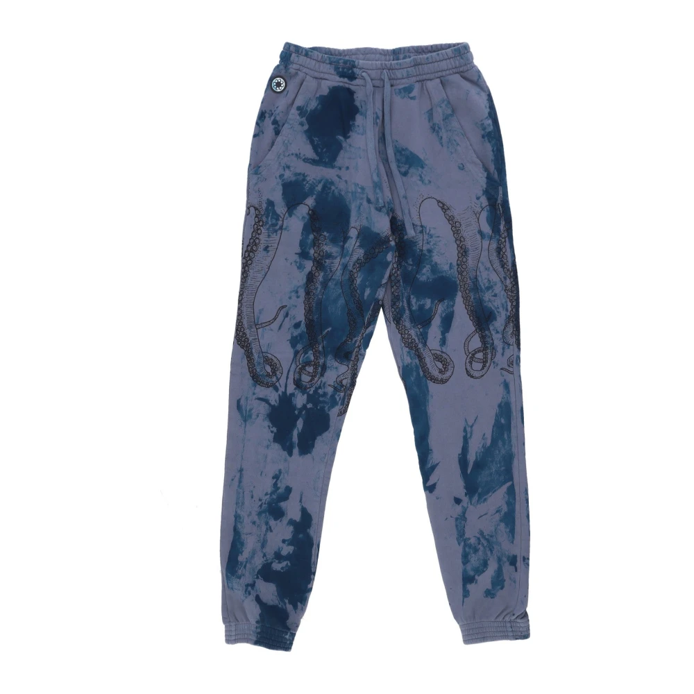 Octopus Fleece Trainingsbroek met Print Blue Heren