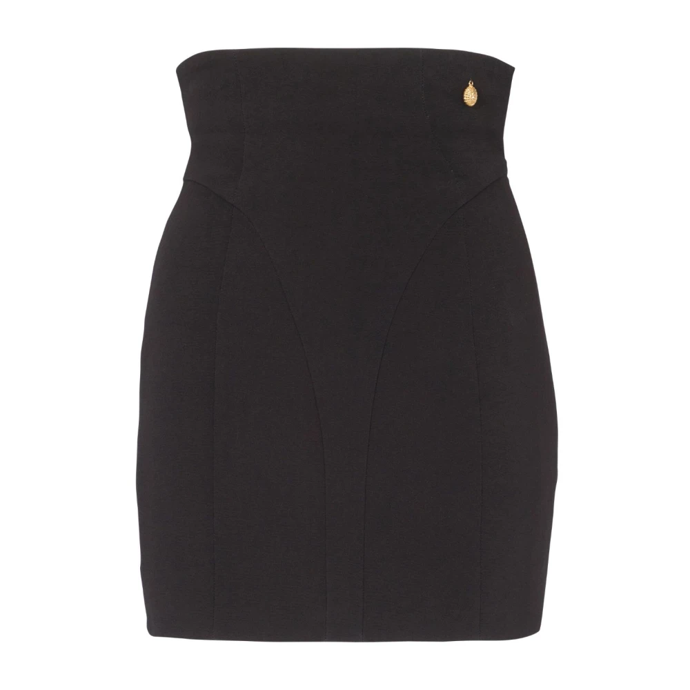 Balmain Zwarte Crepe Rok Black Dames