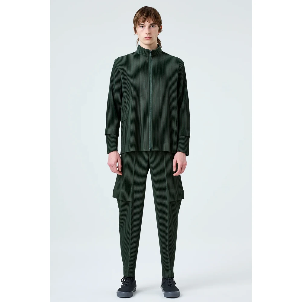 Issey Miyake Groene Cargo Plissé Broek Green Heren