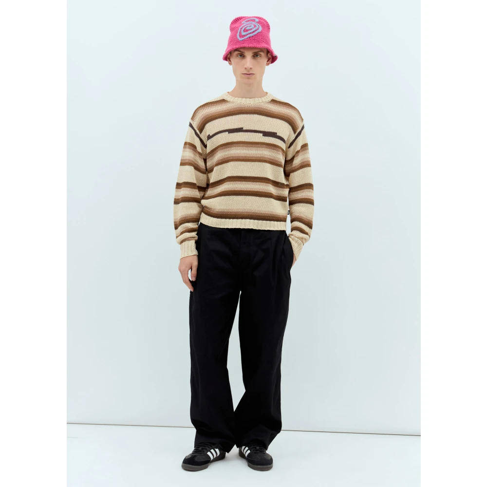 Stüssy Linnen Gebreide Gestreepte Trui Multicolor Heren