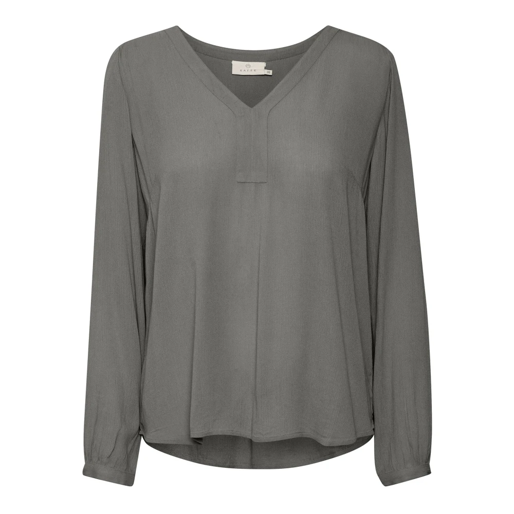 Kaffe Donna Grigio Camicetta A Maniche Lunghe Amber - Immagine 2