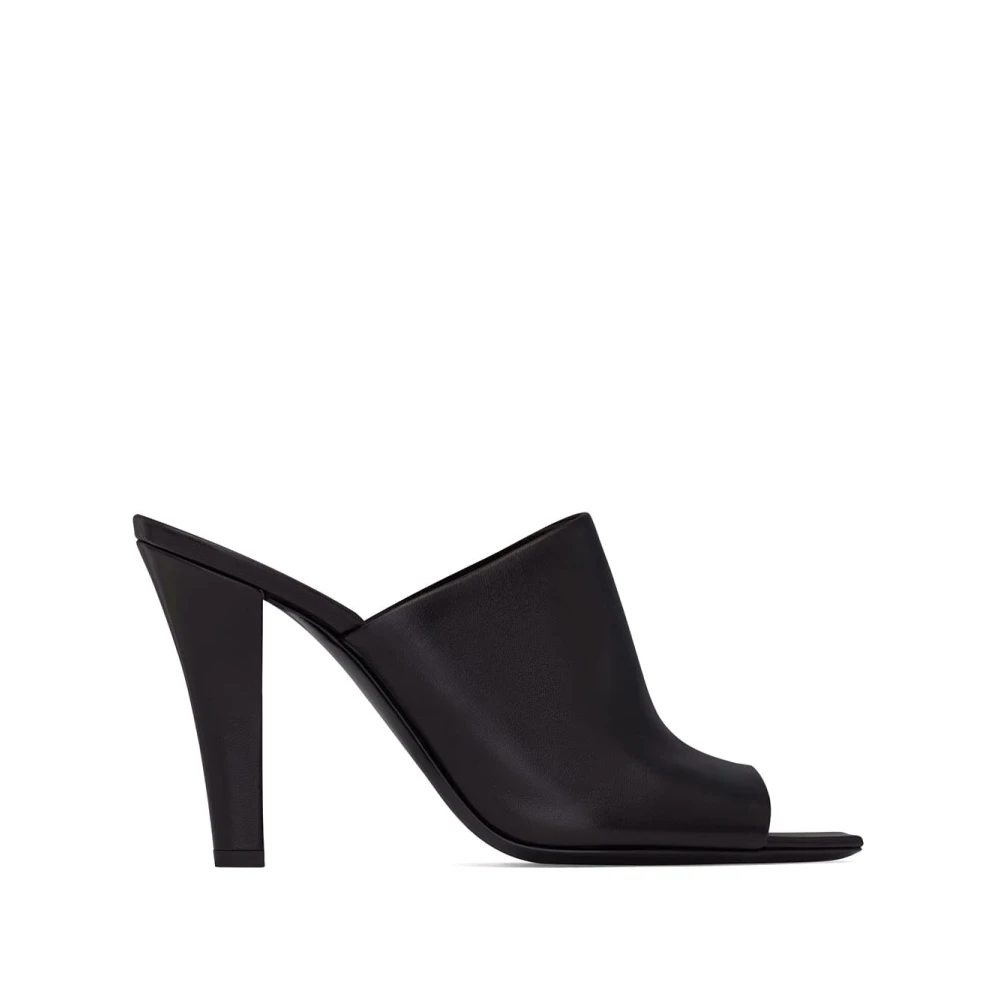 Saint Laurent Women's Black Heeled Mules, 3 1/2 Uk, Stylish Summer Sandals