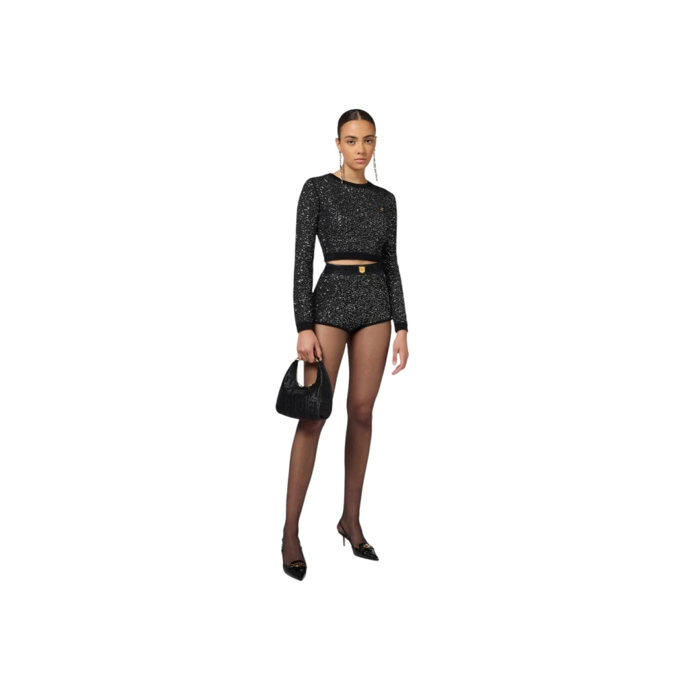 Elisabetta Franchi Stijlvolle Gebreide Top Black Dames